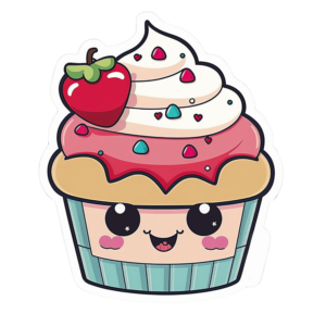 Stickers - Kawaii Cupcake Valentine