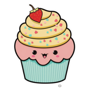 Stickers - Kawaii Cupcake Valentine