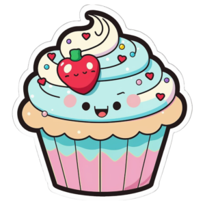 Stickers - Kawaii Cupcake Valentine