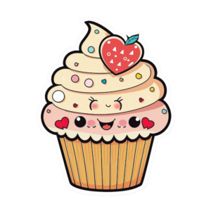 Stickers - Kawaii Cupcake Valentine