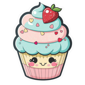 Stickers - Kawaii Cupcake Valentine