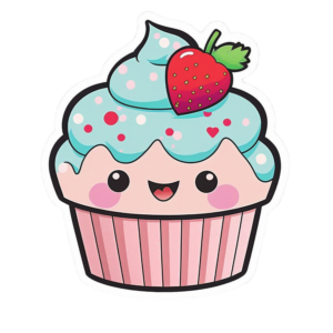 Stickers - Kawaii Cupcake Valentine